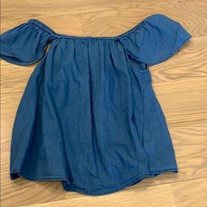 MADEWELL Denim off the shoulder top